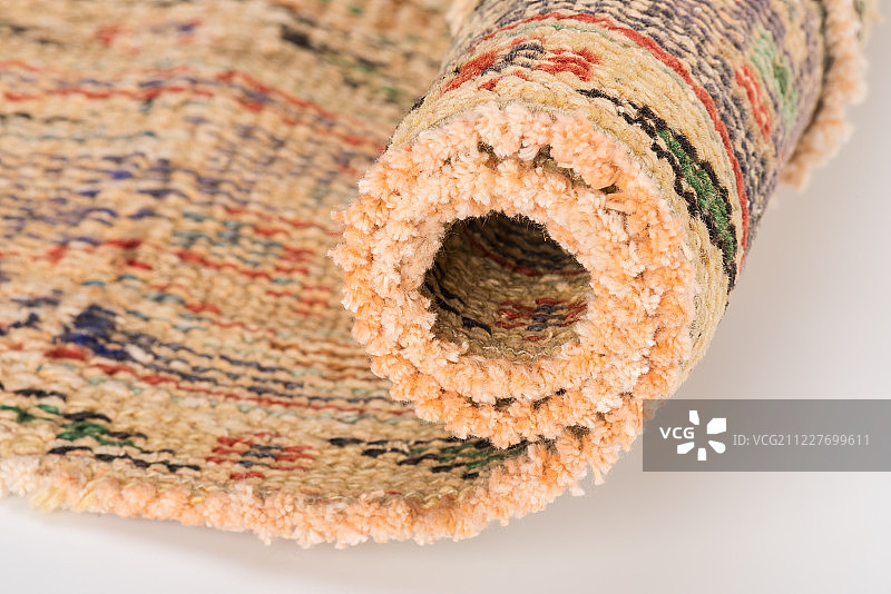 进口手工编织纯羊毛地毯图片素材