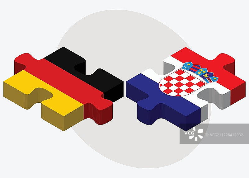 德国和克罗地亚国旗图片素材