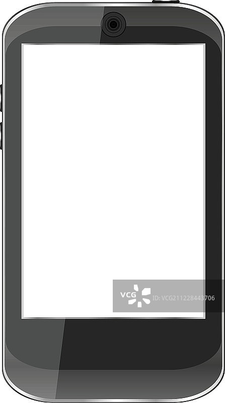 黑色智能手机孤立在白色背景矢量插图图片素材