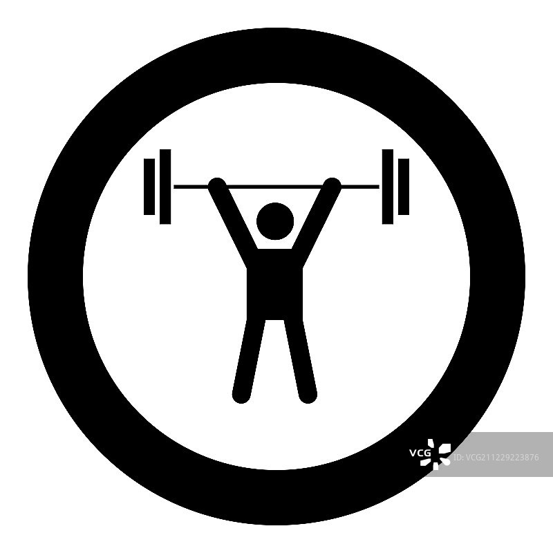 男人体重上升，圆圈内的黑色图标图片素材