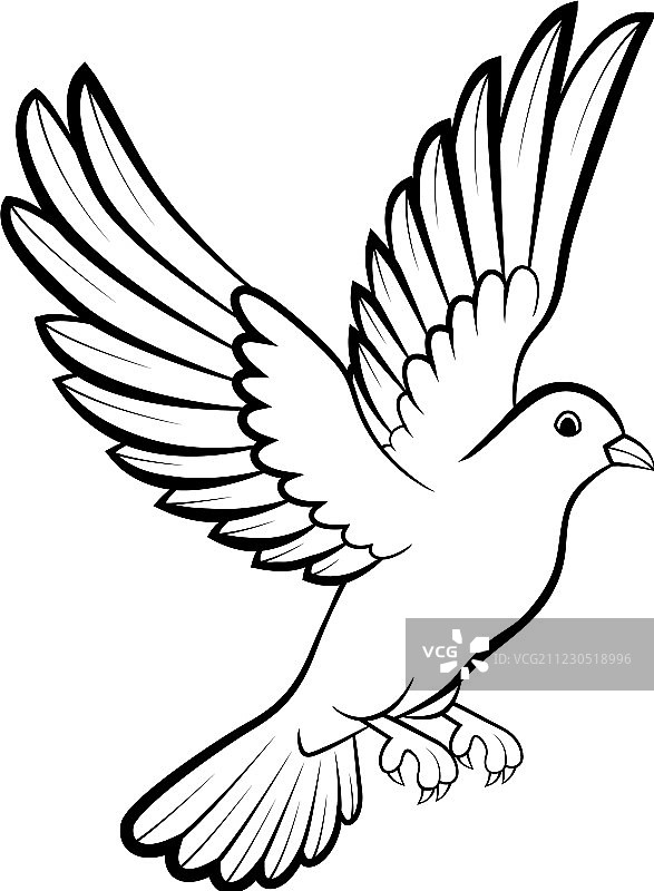 鸽子标志为和平概念和婚礼设计