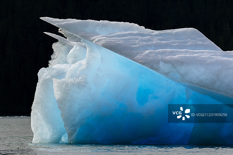 美国阿拉斯加州勒孔特湾冰山的美丽自然照片图片素材