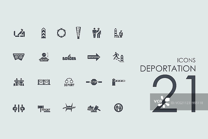 驱逐出境标志套装图片素材