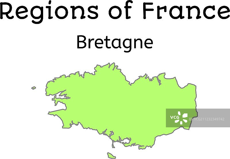法国布列塔尼行政地图图片素材