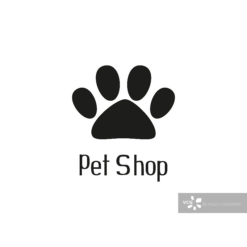 带有宠物爪子的宠物店标志图片素材