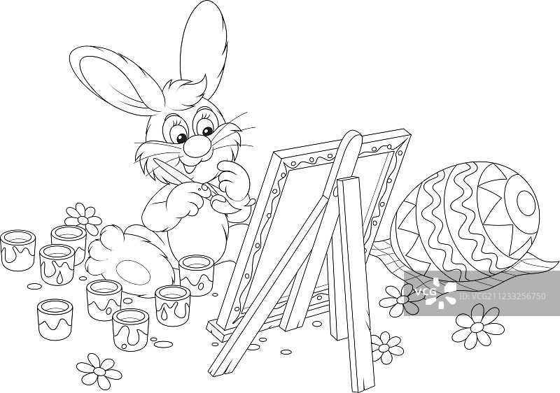 复活节兔子的艺术家图片素材