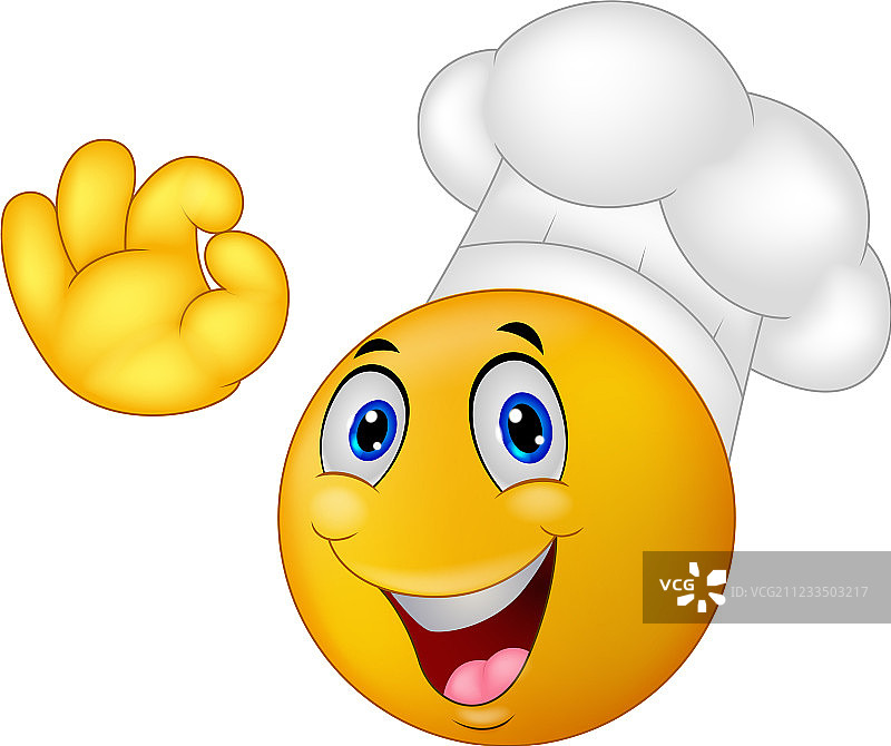 厨师笑脸表情符号图片素材