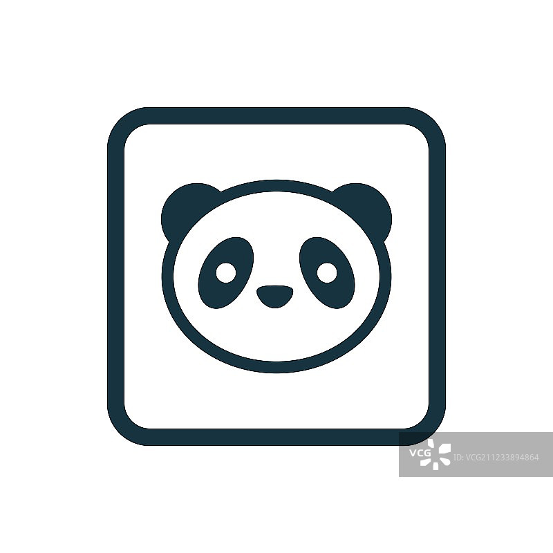 熊猫图标圆角正方形按钮图片素材