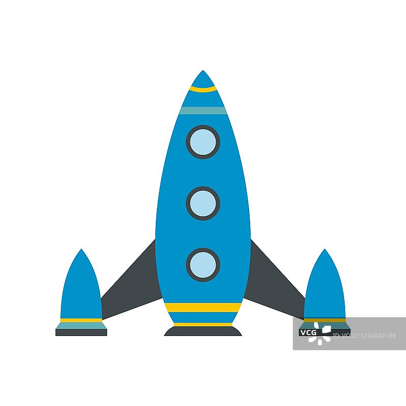 太空火箭平面图标图片素材