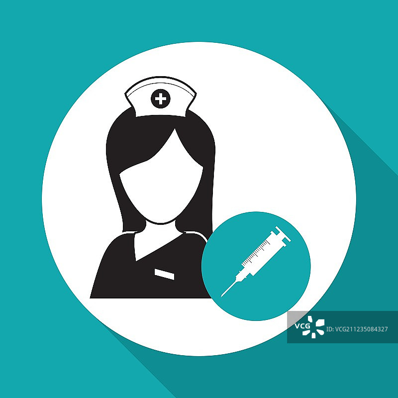 医疗护理设计护士图标白色背景图片素材
