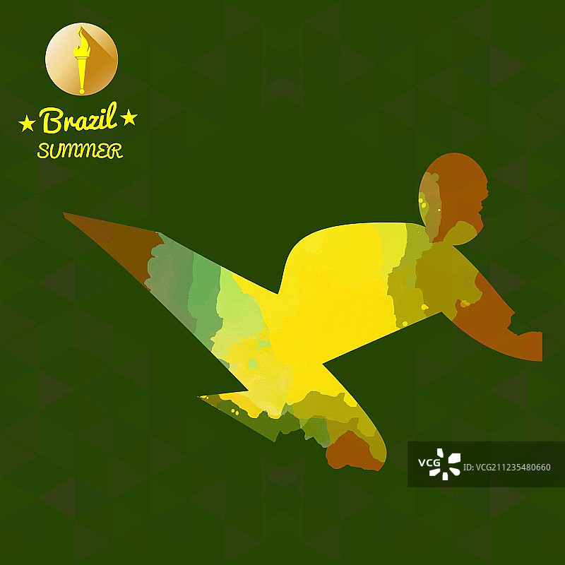 巴西夏季运动卡与黄色摘要图片素材