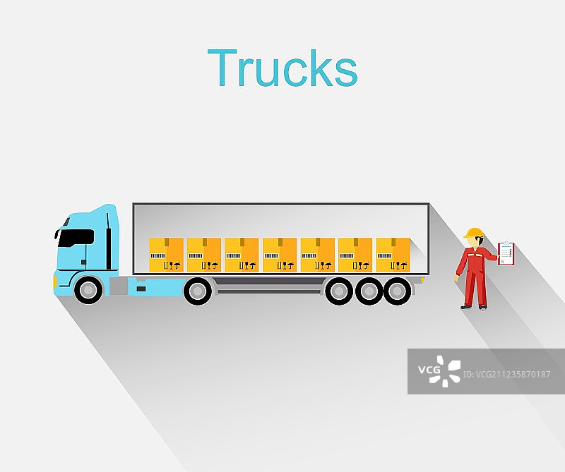 卡车卡车图标设计风格平坦图片素材