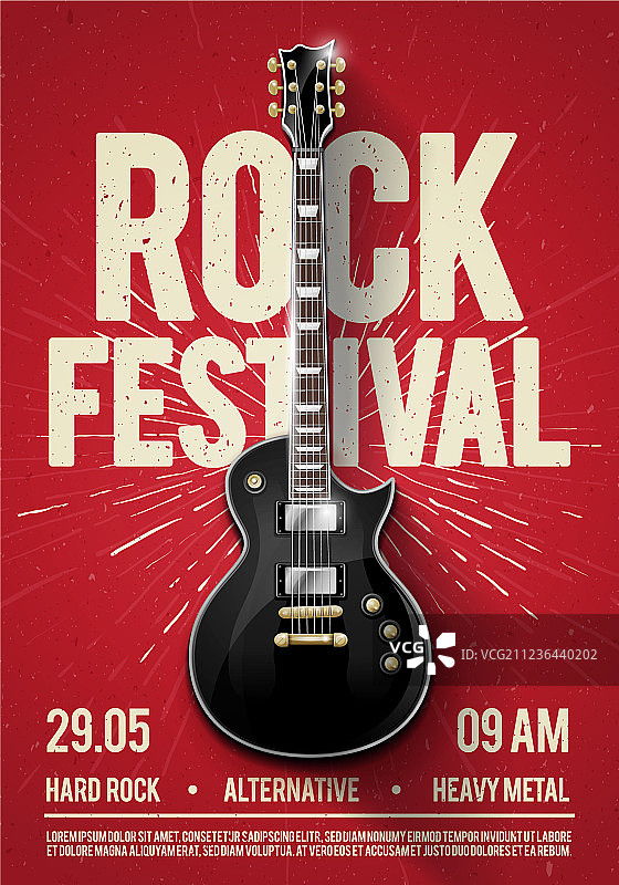 摇滚音乐节音乐会派对传单海报模板图片素材