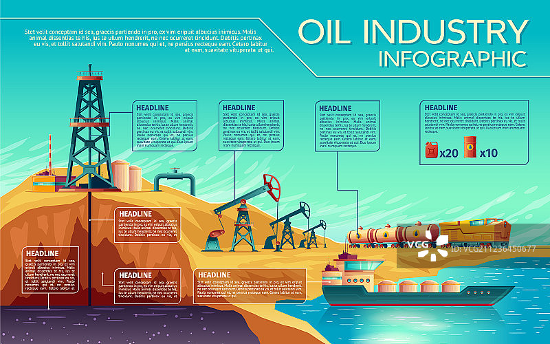 石油工业提取信息图图片素材