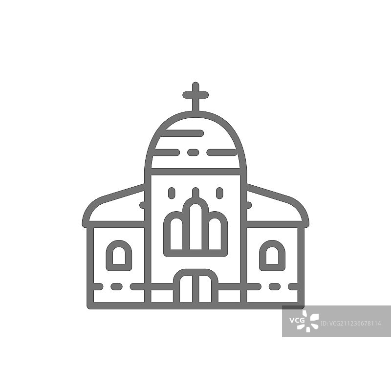 教堂大教堂线图标孤立在白色图片素材
