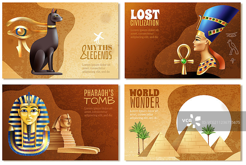 埃及横幅集图片素材
