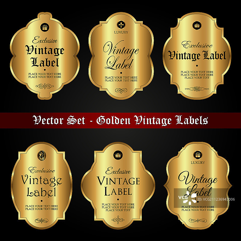 设置黄金vintage标签图片素材