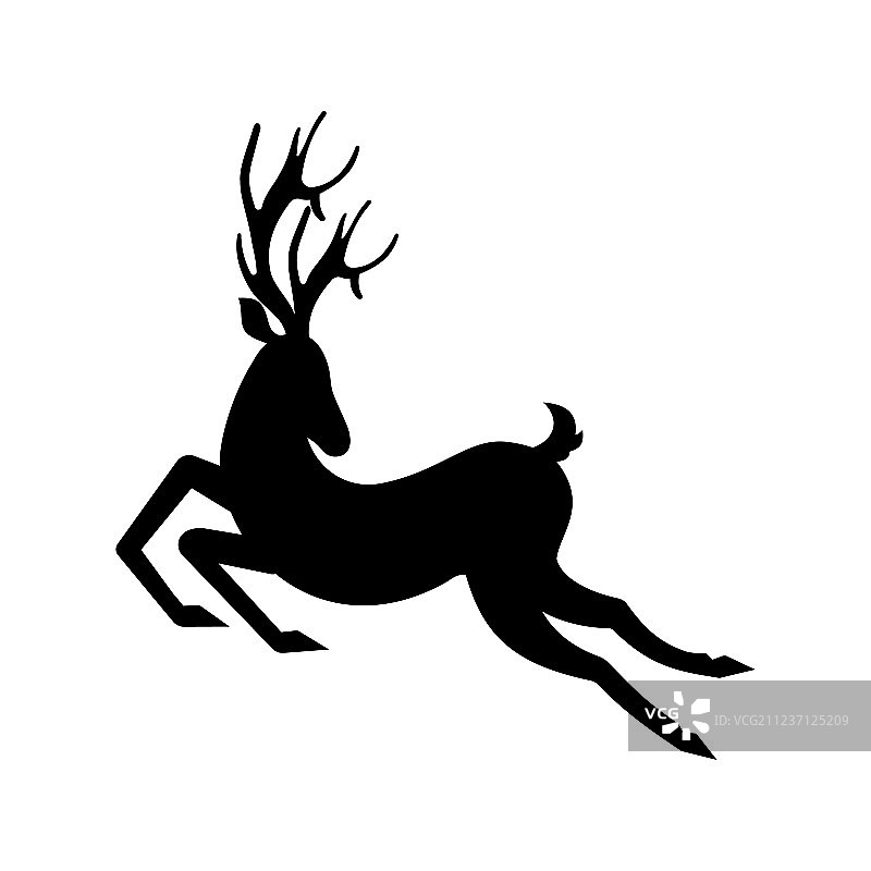 鹿的剪影奔跑驯鹿移动跳跃图片素材