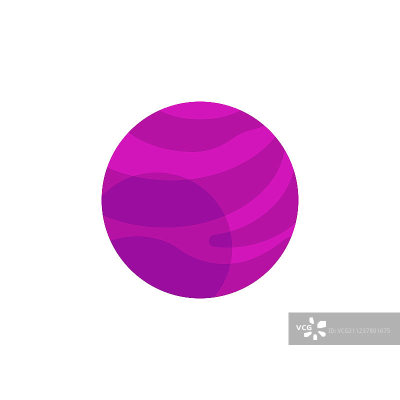 扁平紫色行星图标图片素材