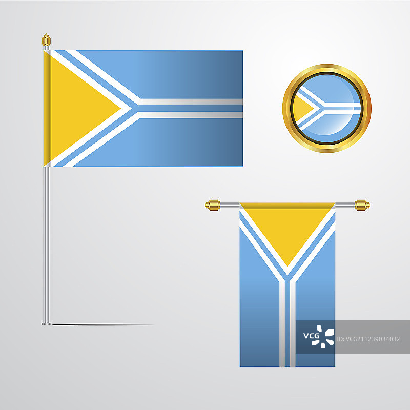 图瓦挥舞旗帜设计与徽章图片素材