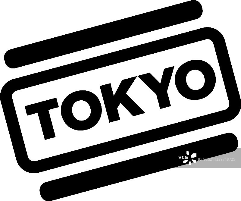 东京黑色邮票图片素材