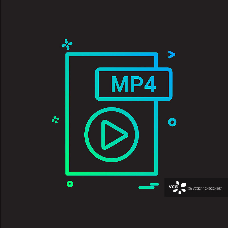 Mp4文件格式图标设计图片素材