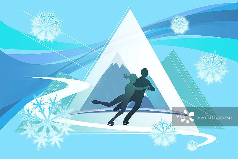 滑冰插画图片素材