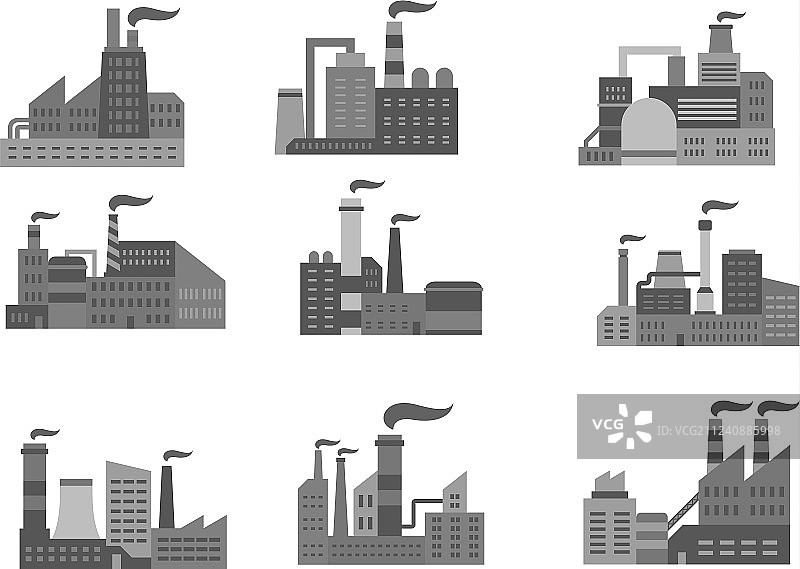 工业工厂或工业工厂图标图片素材