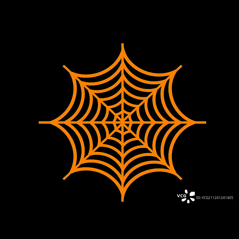 蜘蛛网上的蜘蛛橙色图标黑色图片素材
