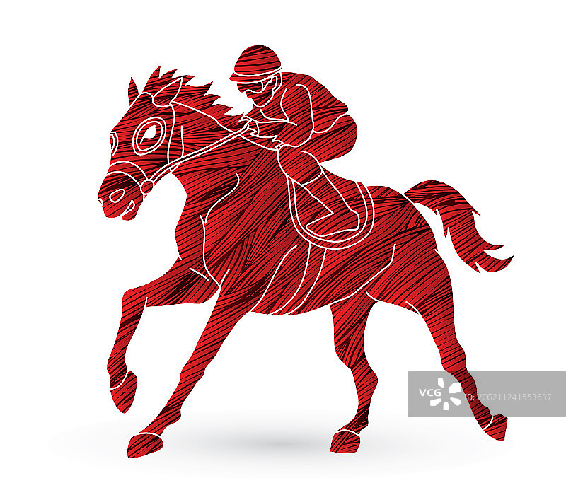 骑师骑着马参加赛马图片素材