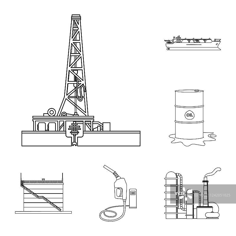 设计石油和天然气图标集石油和图片素材