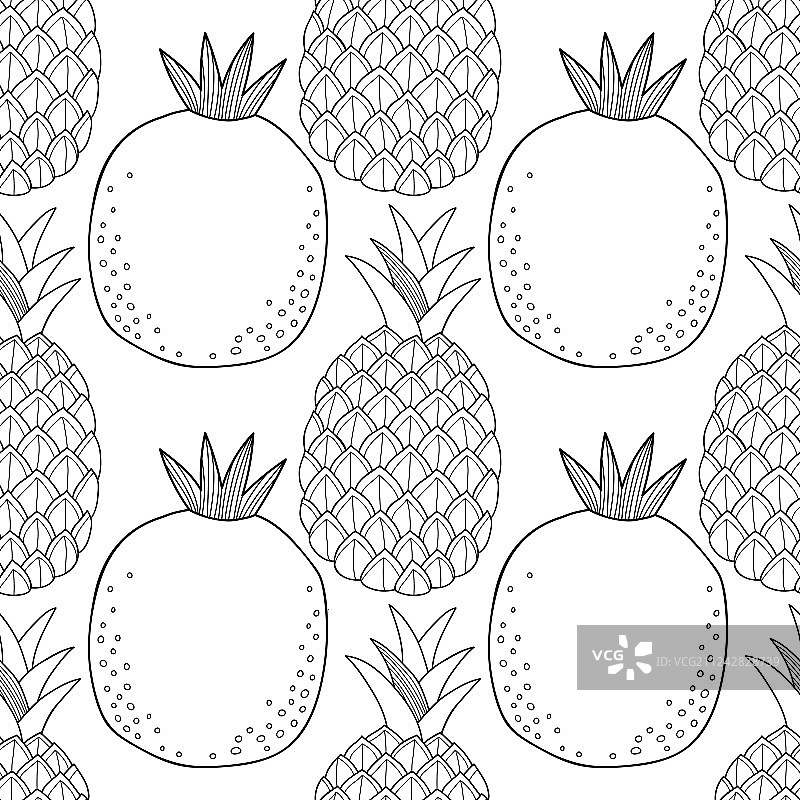 菠萝和石榴，黑白相间图片素材