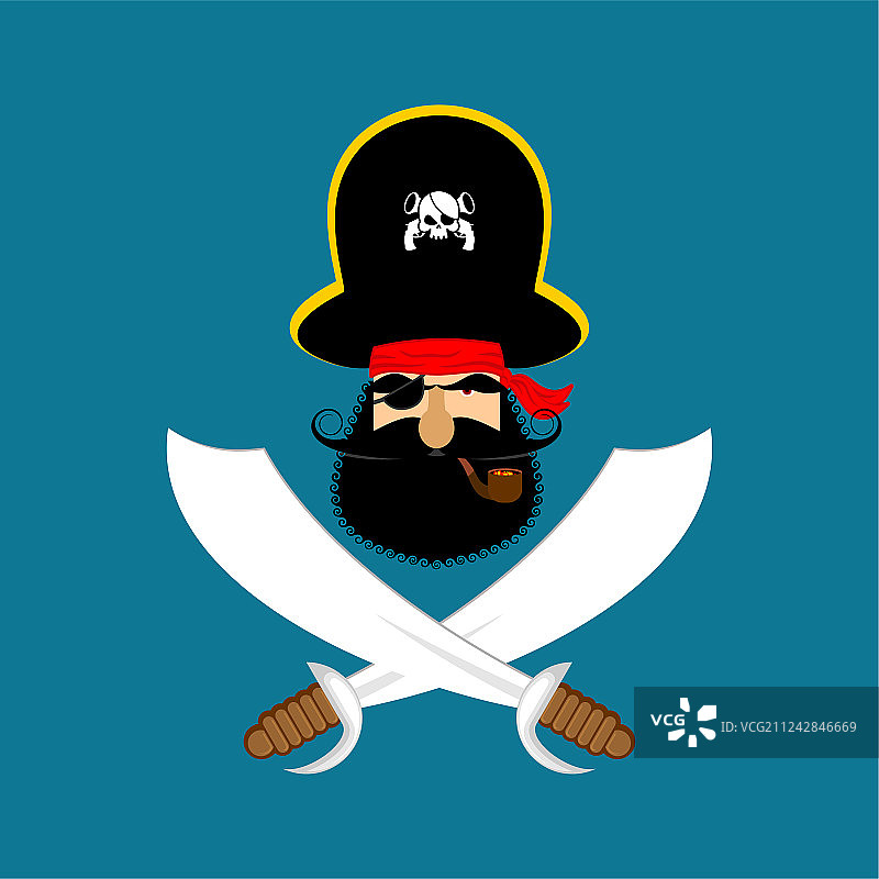 海盗标志海盗首领和军刀海盗图片素材