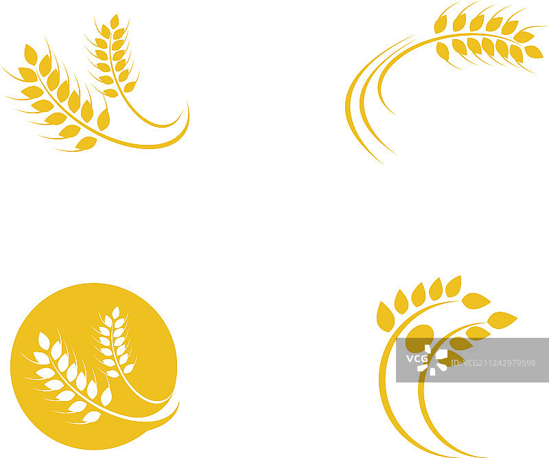 农业小麦标志模板图标设计图片素材