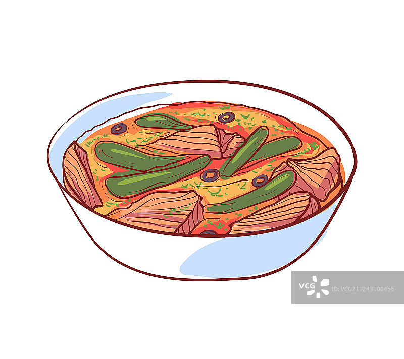 泰式汤与肉隔离图标图片素材