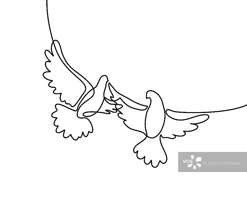 飞两只鸽子标志图片素材