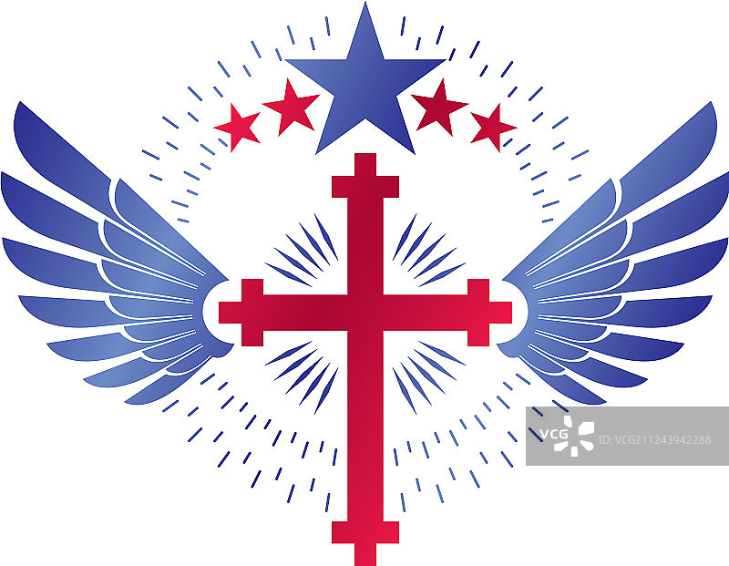 十字基督教图形翼徽图片素材
