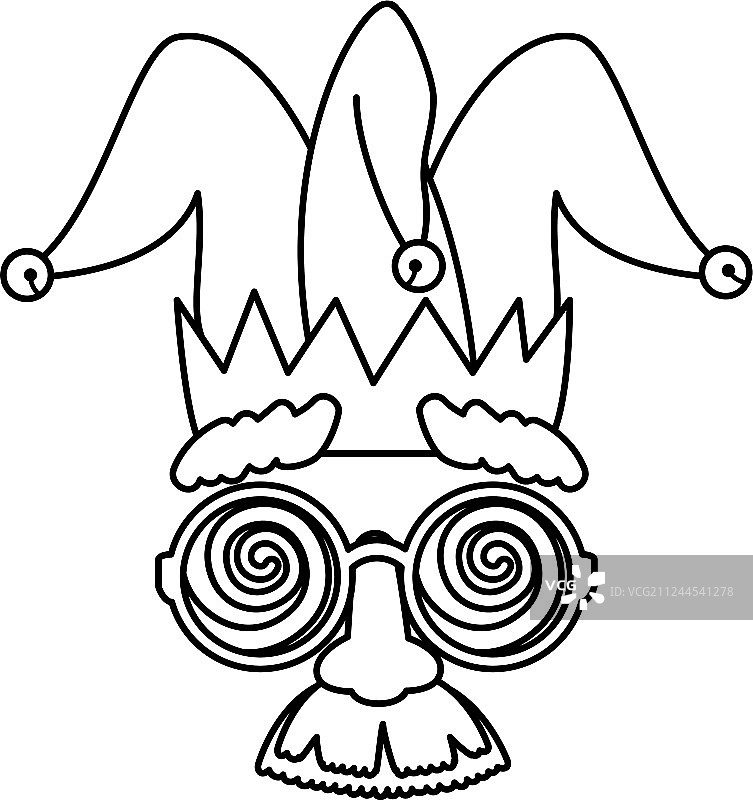 愚人节面具，眼镜，胡子和小丑帽图片素材