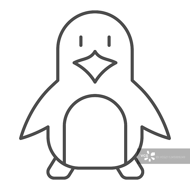 企鹅细线图标动物图片素材