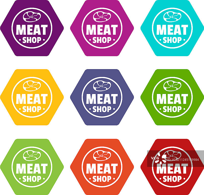现代肉店图标设置9图片素材