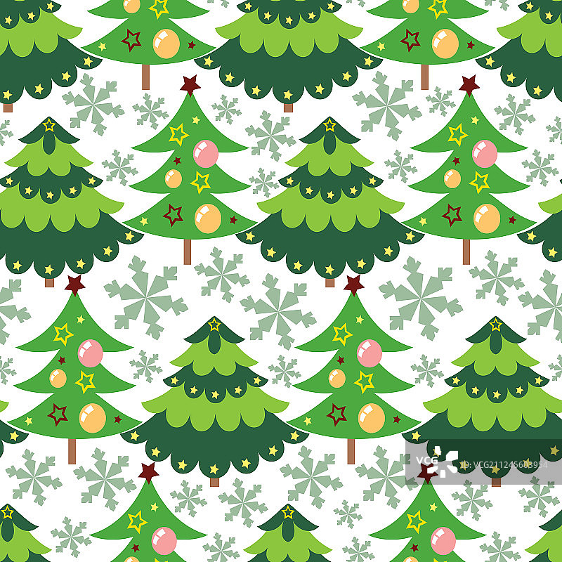 美丽的圣诞树无缝图案b图片素材