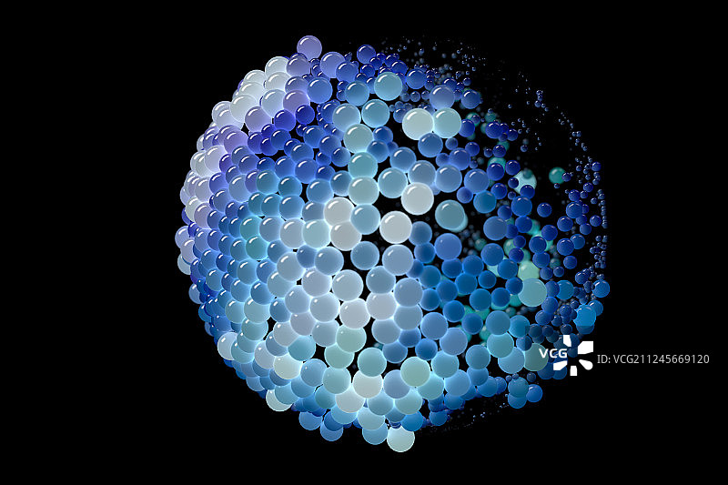 3D抽象彩色珍珠组成的地球图片素材