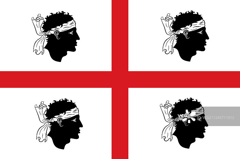 意大利撒丁岛的国旗图片素材