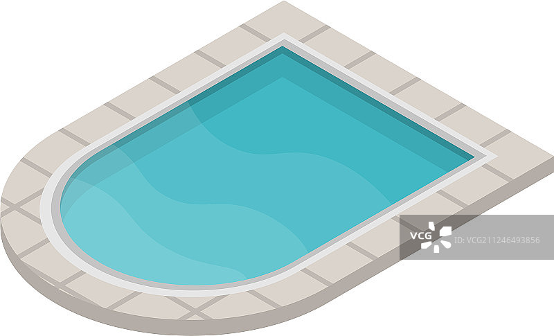 儿童游泳池图标等距风格图片素材