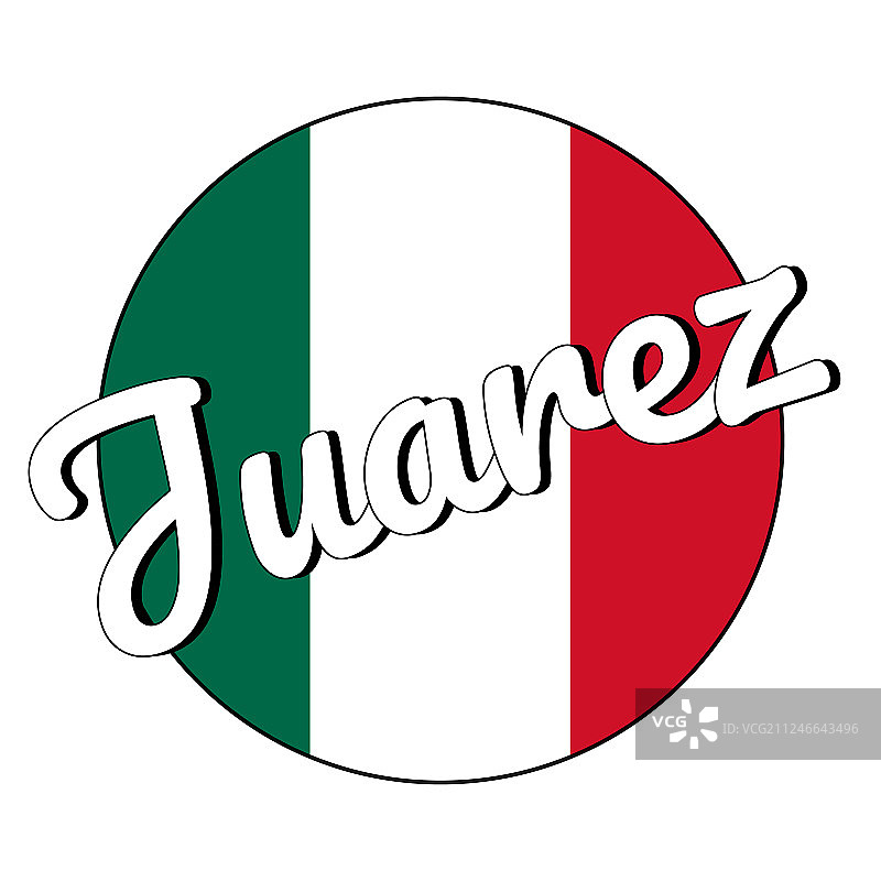圆形按钮图标墨西哥国旗与图片素材