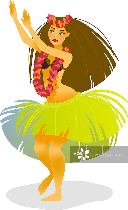 夏威夷草裙舞女郎图片素材