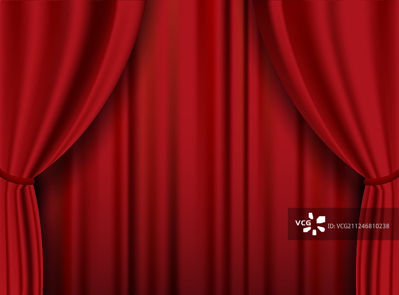 红色剧场厚重的幕布背景图片素材