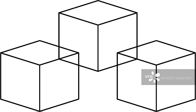 立方集矩阵几何图标图片素材