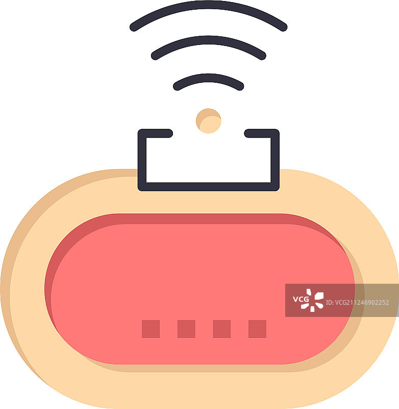 设备安全wifi信号平面彩色图标图标图片素材