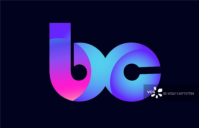 BC BC c spink蓝色渐变字母图片素材